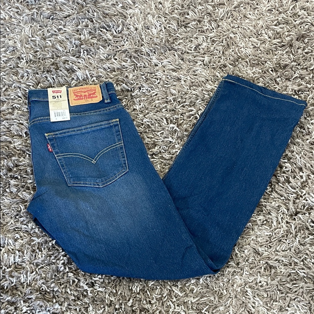 Levi's Classic Slim Blue Jeans 511 stretch size 16 kids NWT